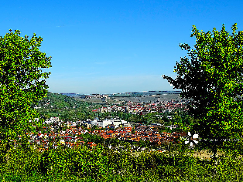 从南部拍摄的下弗兰肯维尔茨堡市图片素材