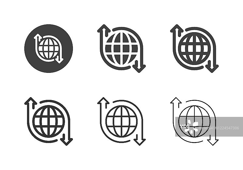 世界经济增长图标 - 多系列图片素材