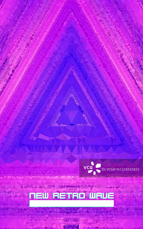 复古波浪创意霓虹色抽象图形背景图片素材