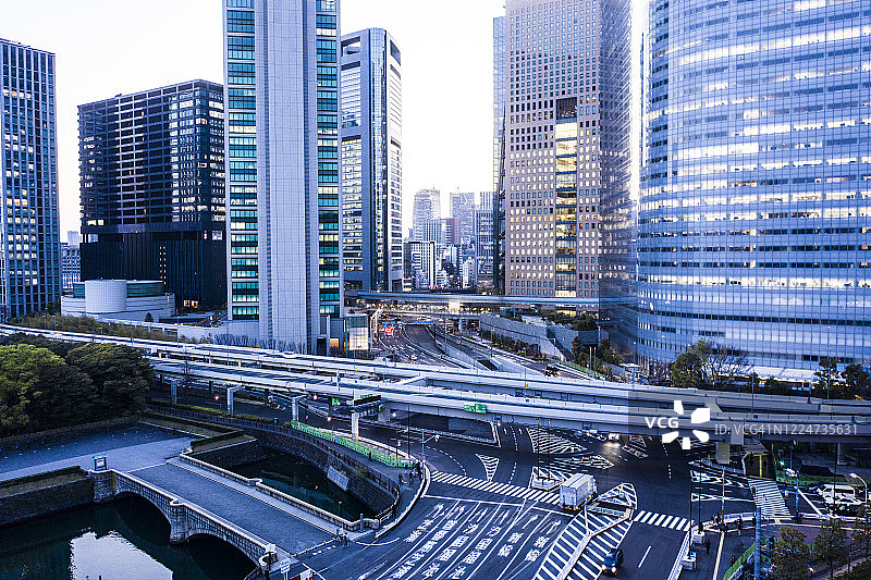 东京汐留市中心鸟瞰图片素材