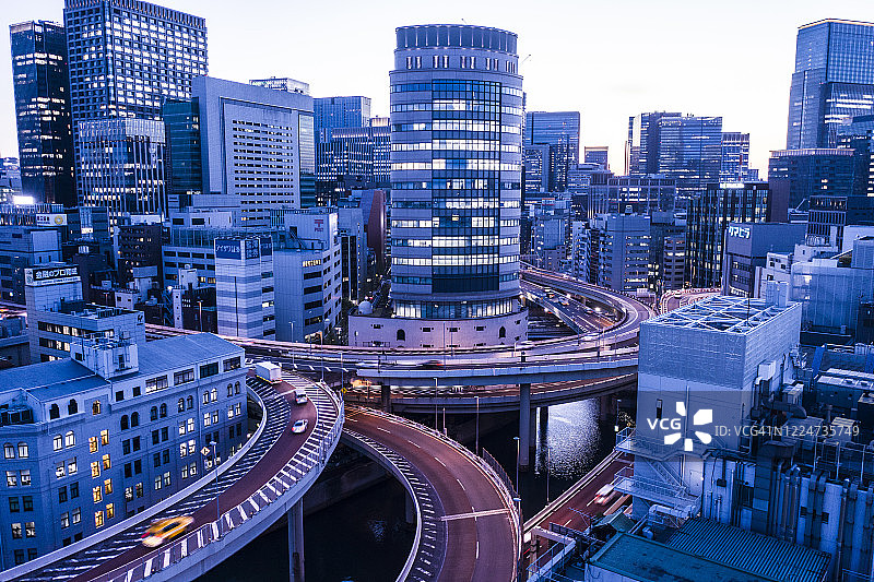 东京高速公路鸟瞰图图片素材
