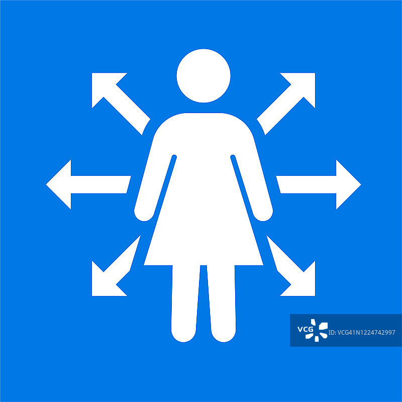 隔离检疫图标中的女人图片素材