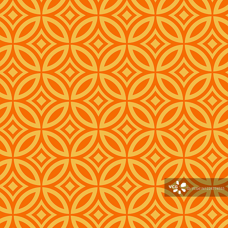 日式圆形星星矢量无缝图案图片素材