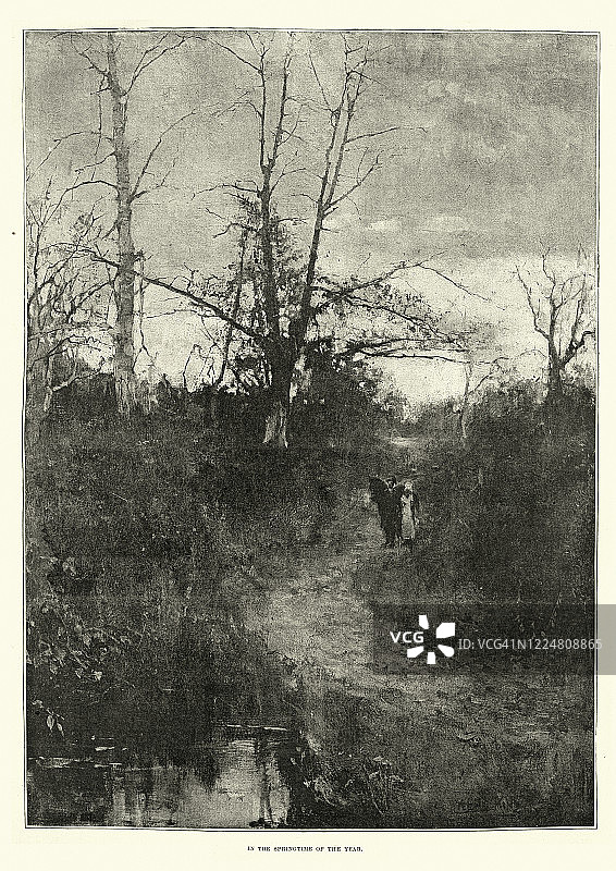 维多利亚时期的春季艺术图片素材