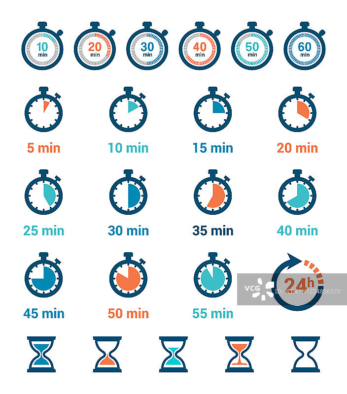 时钟图标集图片素材