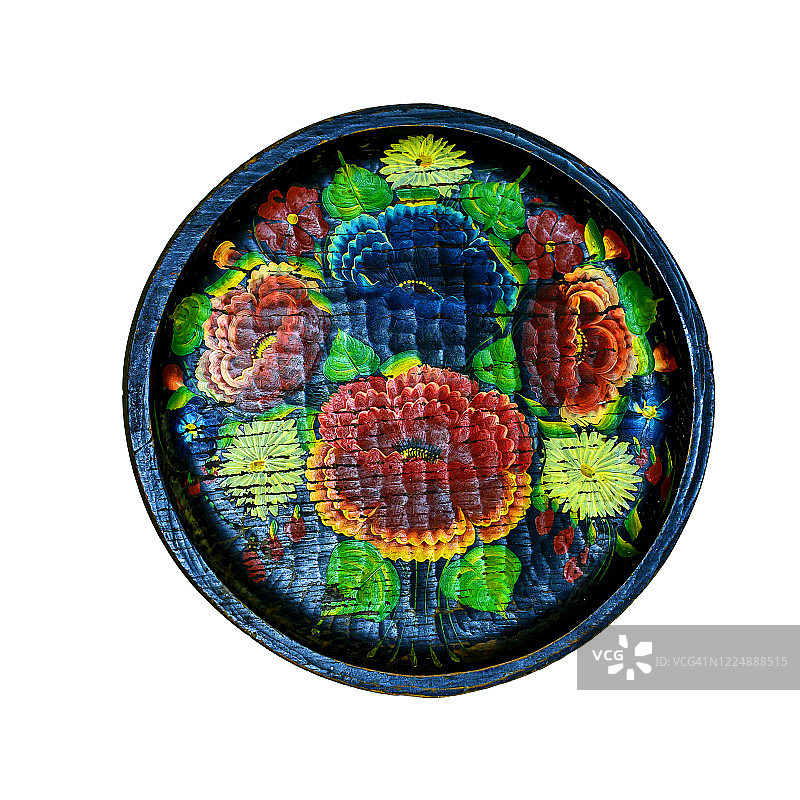 来自墨西哥米却肯州的漆木托盘图片素材