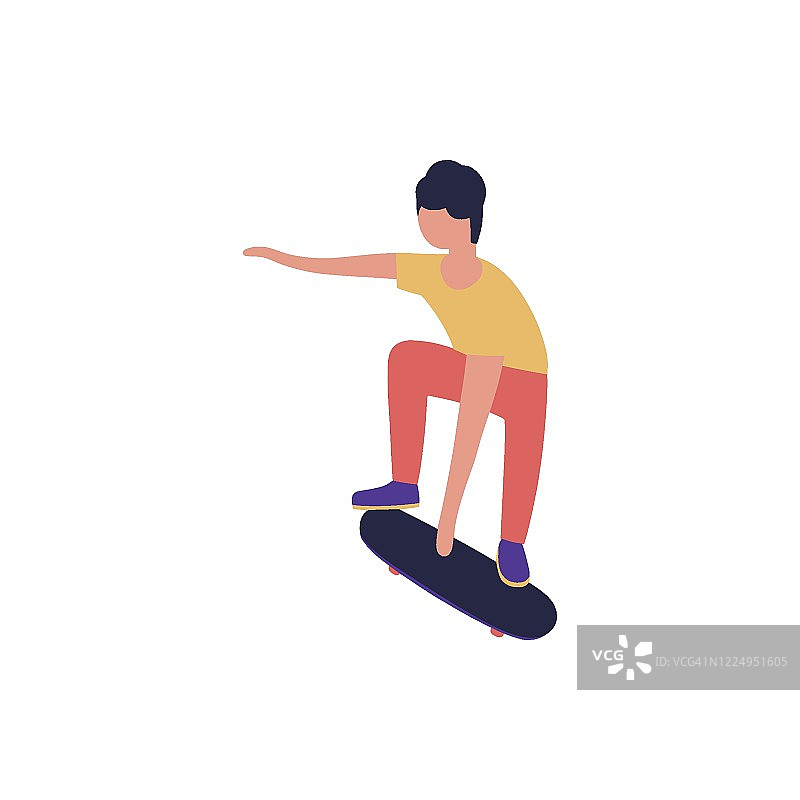 男子玩滑板图片素材