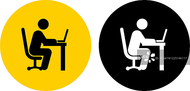 使用笔记本电脑图标的男人图片素材