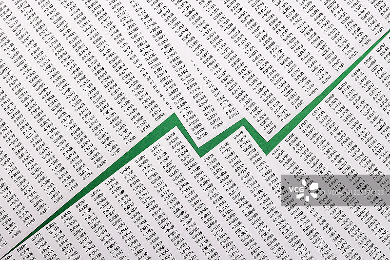纸张和数据组成的折线图图片素材
