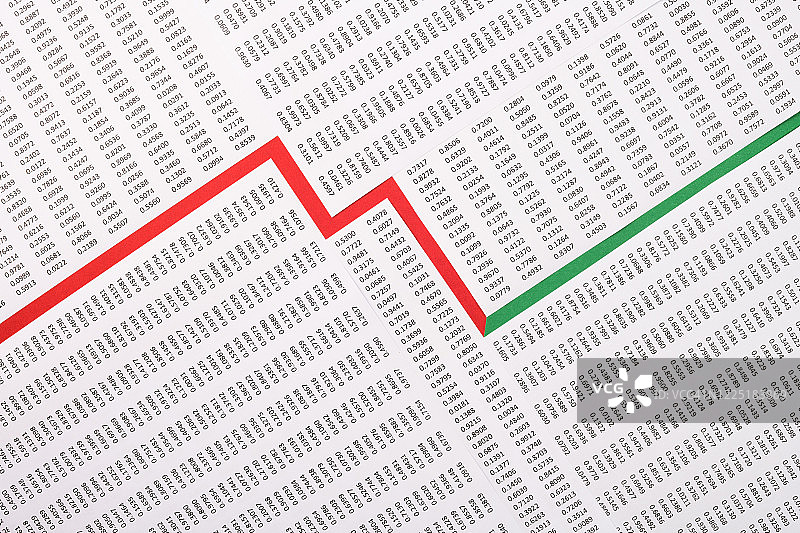纸张和数据组成的折线图图片素材