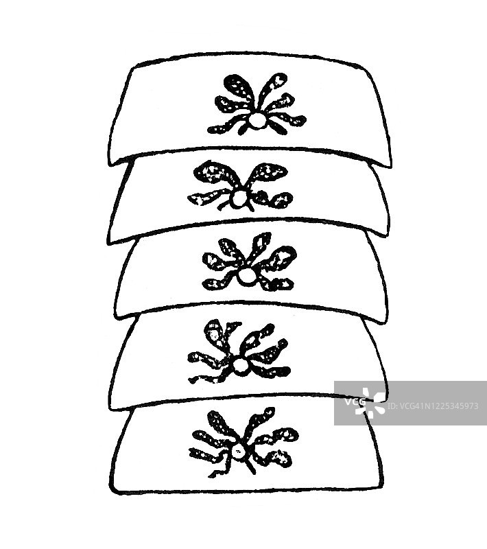 瑞士绦虫关节古老雕刻插图图片素材