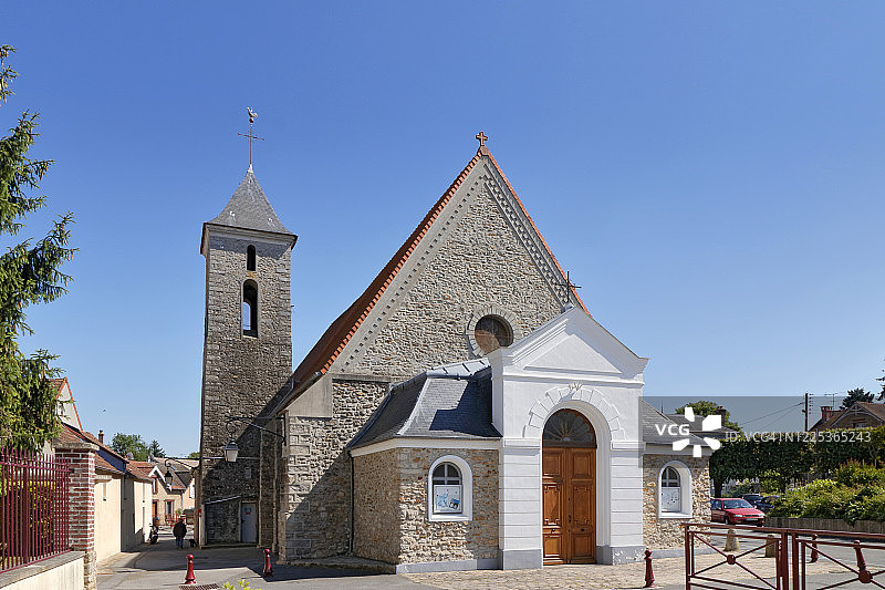 法国格雷茨阿曼维利耶圣让巴蒂斯特教堂图片素材