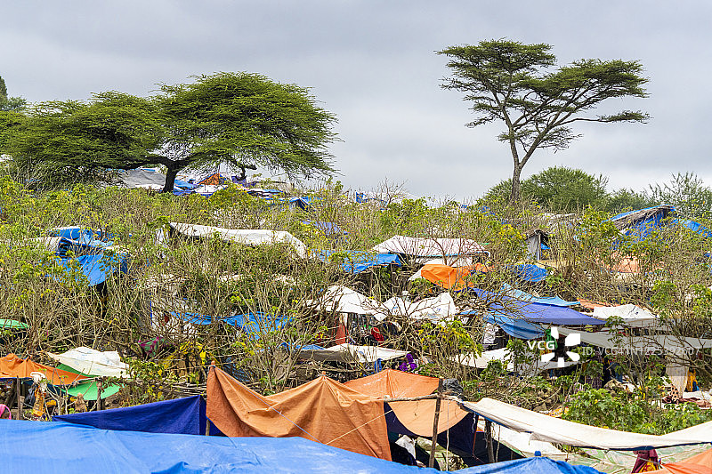 埃塞俄比亚阿姆哈拉地区的草地市场摊位图片素材