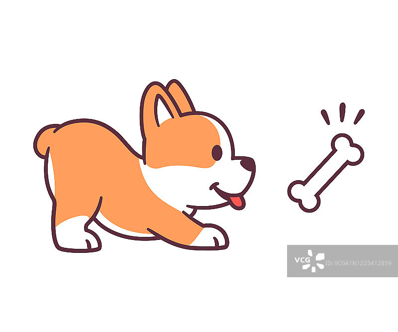 拿着骨头的有趣狗狗图片素材