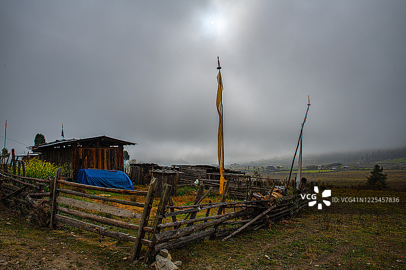 富毕卡山谷（甘塘山谷），旺度波德朗，不丹图片素材