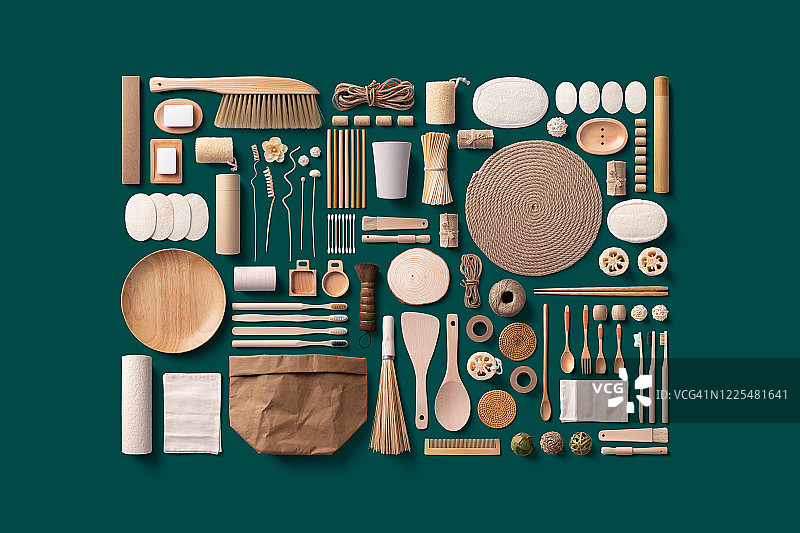 无塑料和零浪费家居用品系列图片素材