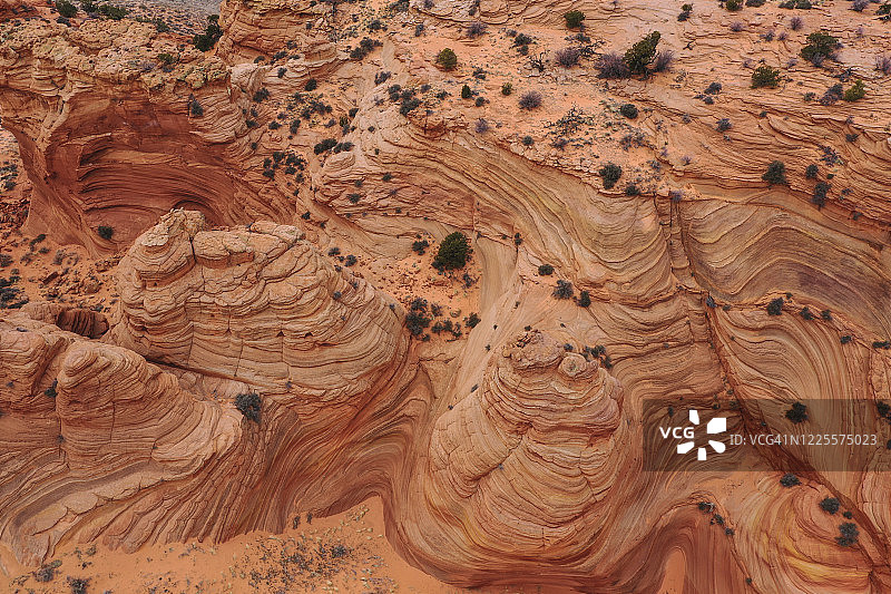 亚利桑那州瓦维普沙漠中奇异的岩层图片素材