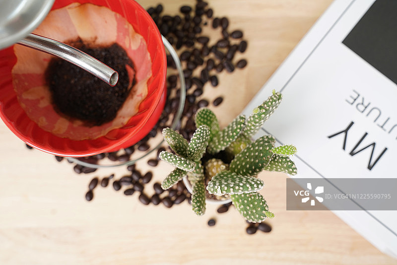 手冲咖啡滴滤2.5D摄影图片素材