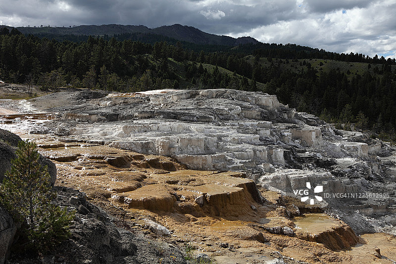 黄石公园的密涅瓦阶地图片素材