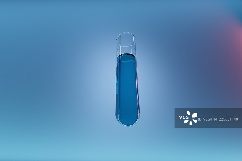 装有蓝色液体的试管图片素材