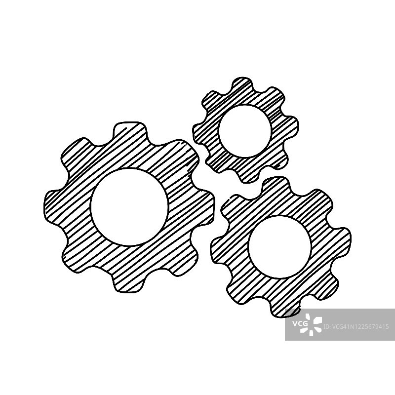 齿轮工具线性矢量图标图片素材