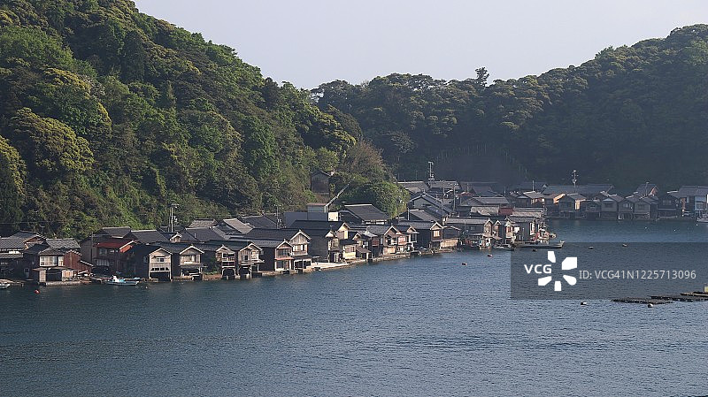 伊根町的伊根舟屋与伊根湾图片素材