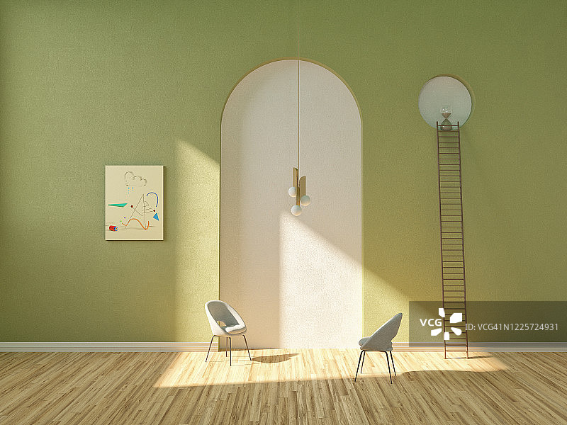 哲学家房间里的三角形灯图片素材