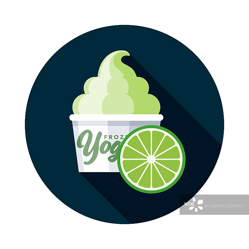 青柠冷冻酸奶口味图标图片素材