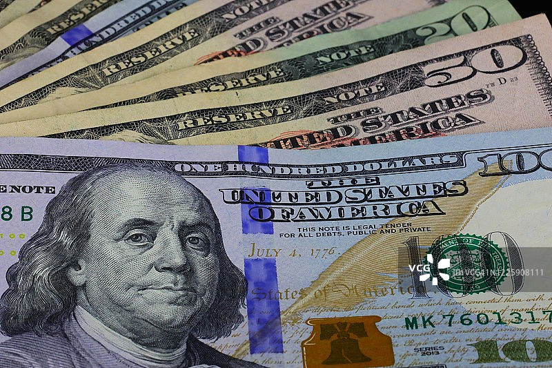 美国财政部货币全画幅视图图片素材