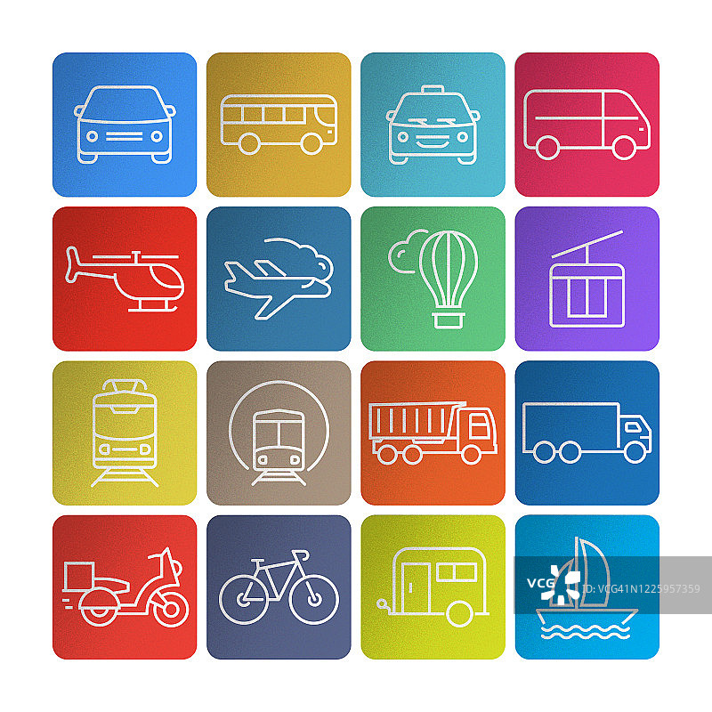 交通运输相关线性图标素材图片素材