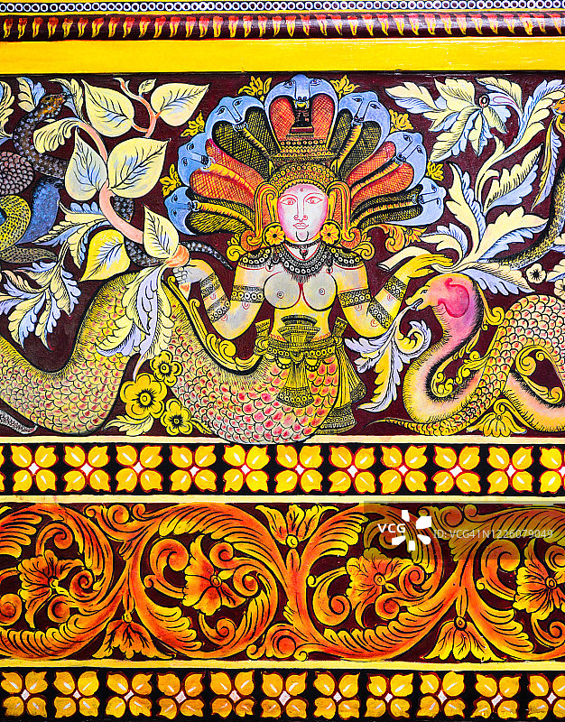 科伦坡冈嘎拉马佛教寺庙的装饰艺术图片素材