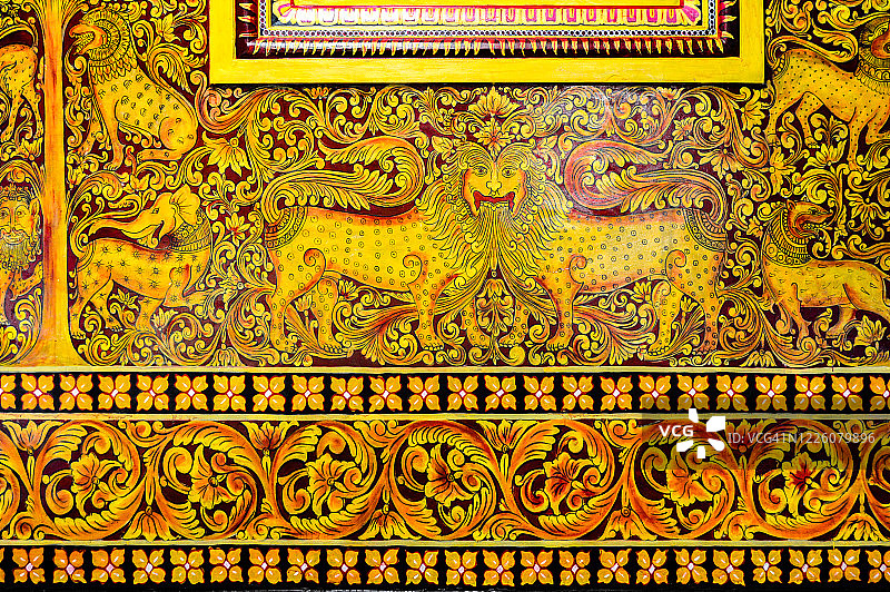 科伦坡冈嘎拉马佛教寺庙的装饰艺术图片素材