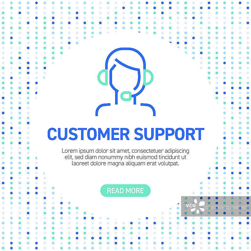 客户支持线性图标。带有图案的简单轮廓图标图片素材