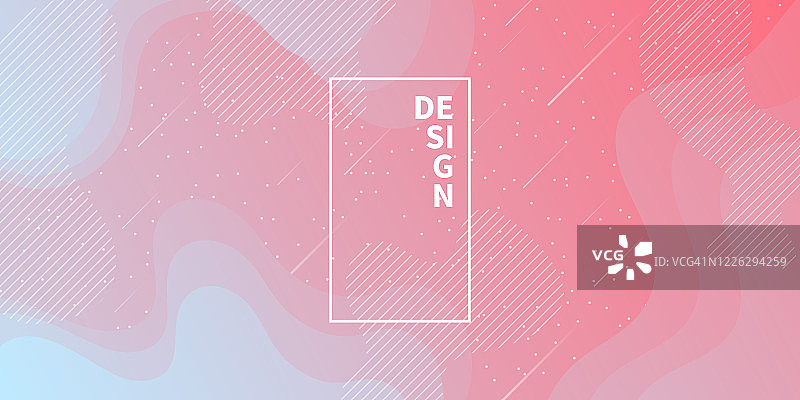 潮流星空：流体和几何形状 - 红色渐变图片素材