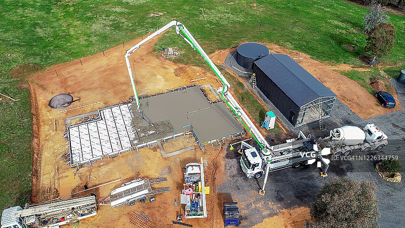 混凝土浇筑的鸟瞰图图片素材