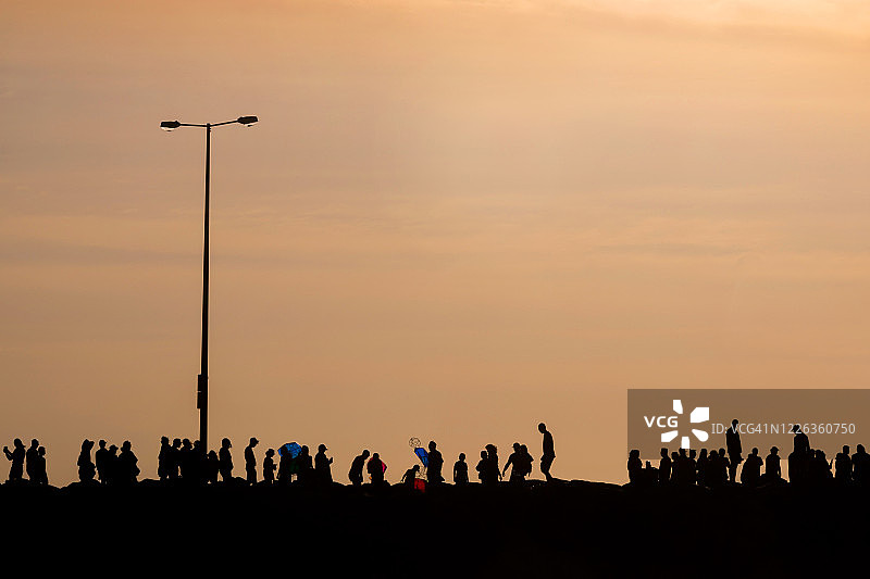 科特斯洛海滩剪影图片素材