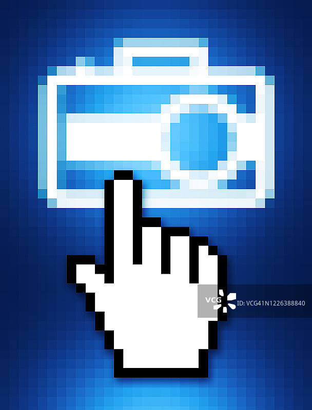 手部光标点击相机图标图片素材