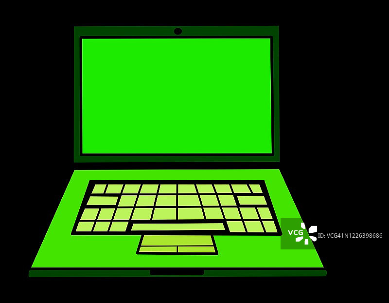 手绘笔记本电脑插画图片素材