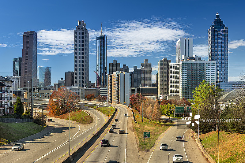 佐治亚州亚特兰大市中心天际线图片素材