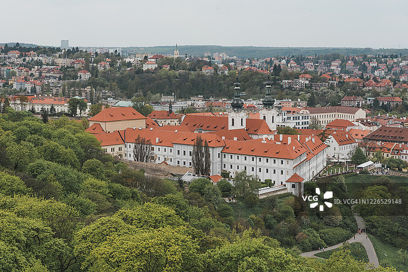 捷克共和国布拉格老城广场鸟瞰图，2017年4月25日图片素材