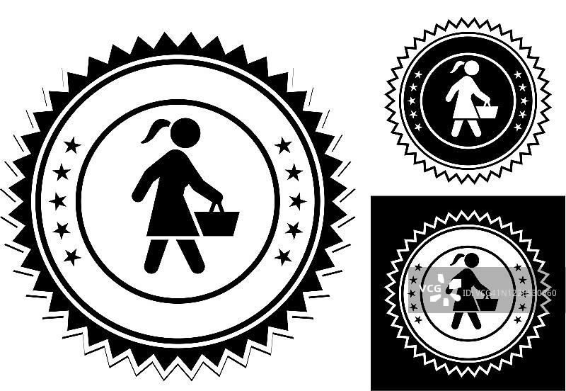 拿着购物篮的女人图标图片素材