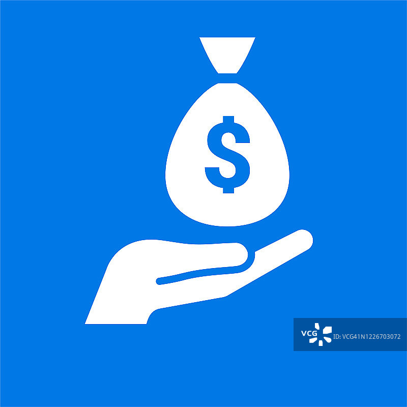 手持钱袋图标图片素材