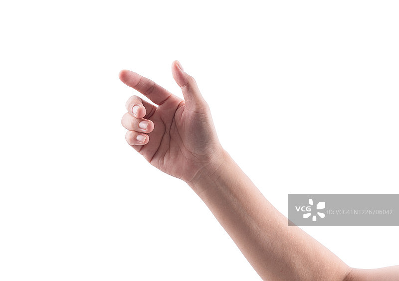 手持瓶子或智能手机，白色背景图片素材