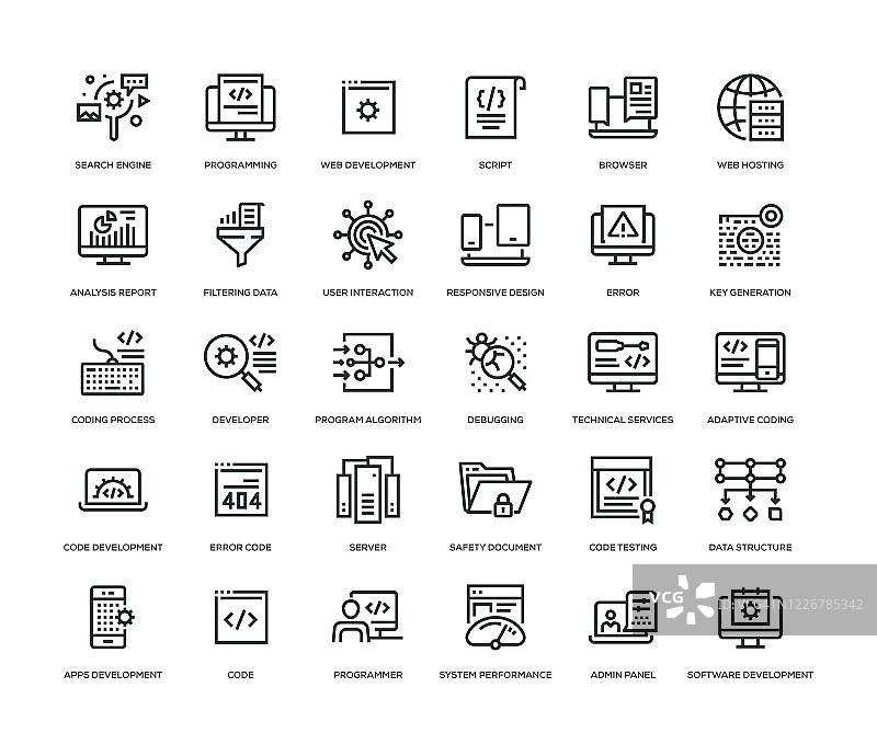 编程图标集图片素材