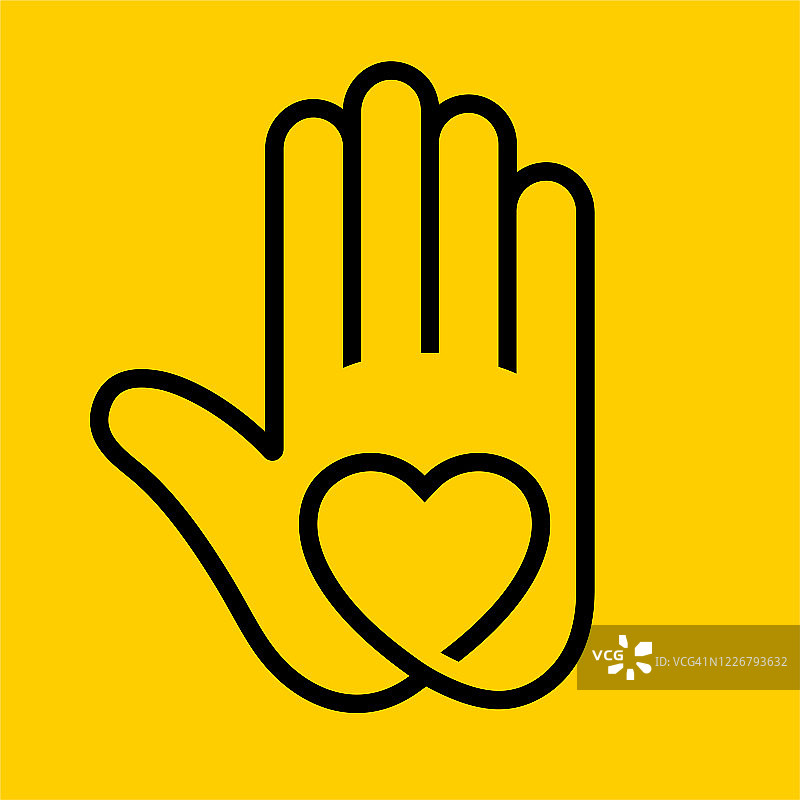 手捧爱心图标图片素材