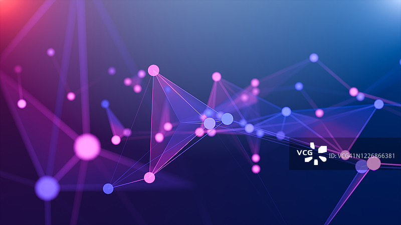 带有连接线和点的几何抽象背景插画：用于商业科技的未来数字背景图片素材