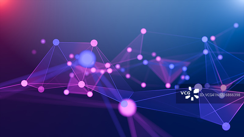 带有连接线和点的几何抽象背景插画：用于商业科技的未来数字背景图片素材