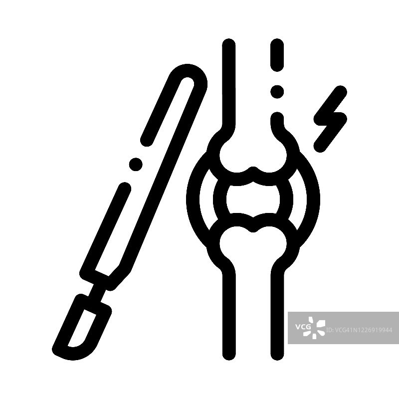 关节镜检查图标矢量轮廓插图图片素材