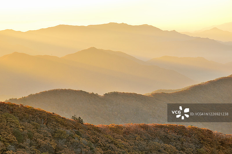 韩国智异山国家公园鸟瞰图图片素材