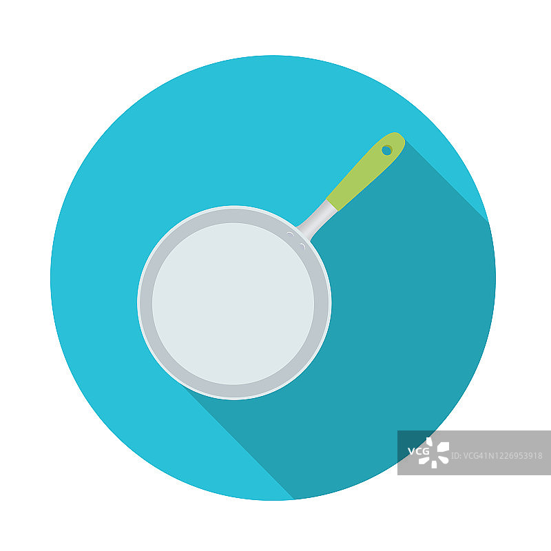 扁平设计厨房煎锅图标图片素材